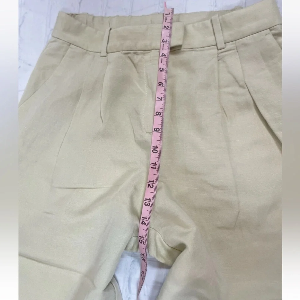 H&M Women’s Pale Green Linen Blend‎ Ankle Length Pleated Dress Pants Size 10 NEW